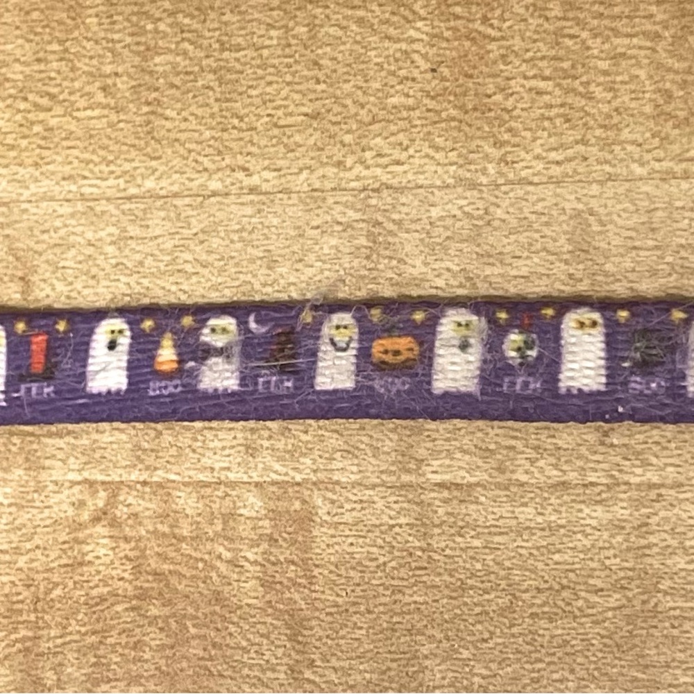 XS Halloween Ghost Theme Purple Pet/Dog/Cat Collar 7-10 inches